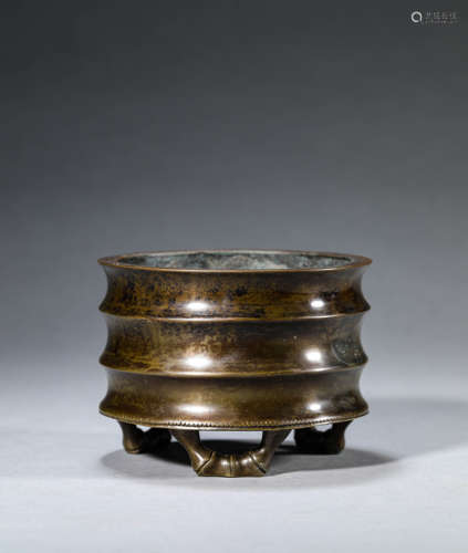 Bronze String-Pattern Censer