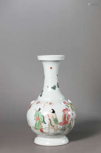 Wucai Eight Immortals Bottle Vase