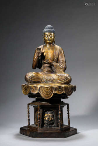 Gilt Bronze Seated Shakyamuni