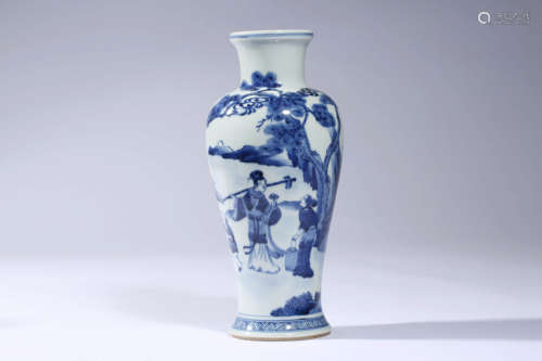 Blue And White Figure Story Vase