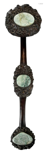 Chinese Ruyi Scepter With Jade or Hardstone Inserts