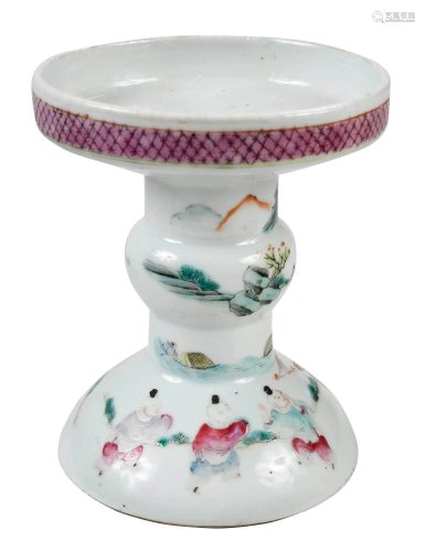 Chinese Famille Rose Porcelain Candle Holder