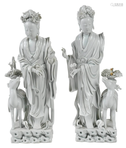 Two Chinese Dehua Porcelain Figures