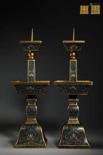 Cloisonne Candlestick in Qing Dynasty