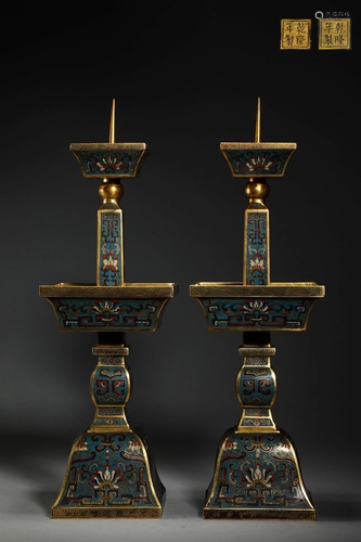 Cloisonne Candlestick in Qing Dynasty