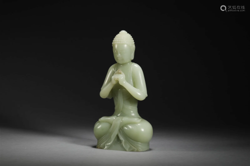 White jade Buddha in Qing Dynasty