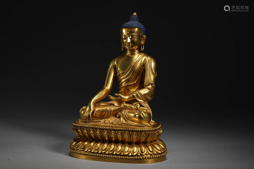 Bronze gilded Buddha statue of Ming Dynasty