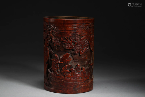 Bamboo carving pen holder in Qing Dynasty