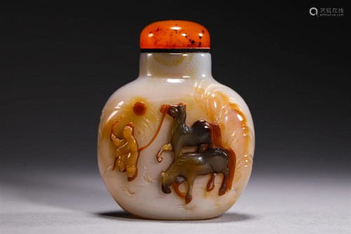 Agate cigarette pot in Qing Dynasty