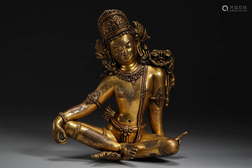 Bronze gilded Buddha statue of Ming Dynasty