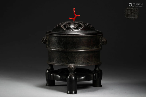 Copper incense burner in Qing Dynasty