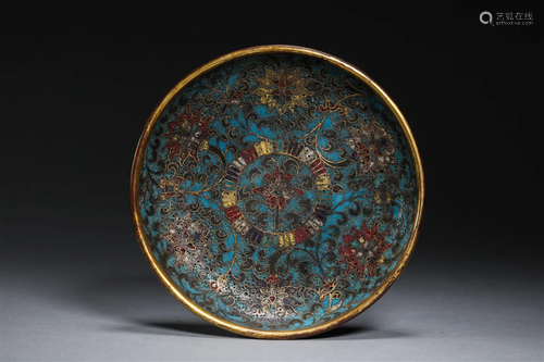 Cloisonne copper plate in Qing Dynasty