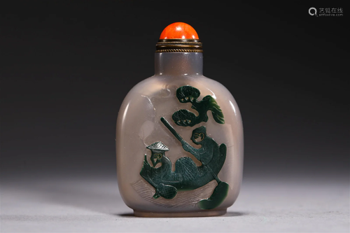 Agate cigarette pot in Qing Dynasty