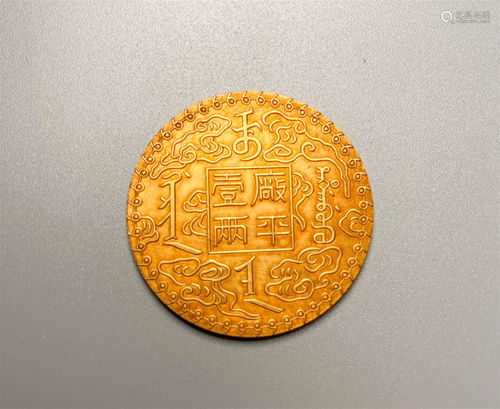 Pure gold coins of Qing Dynasty