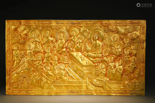 Pure gold panel painting of Liao Dynasty