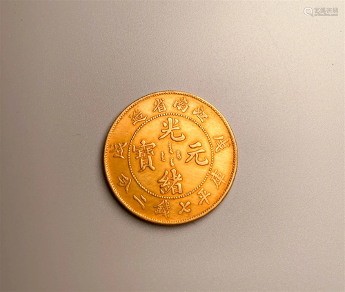 Pure gold coins of Qing Dynasty