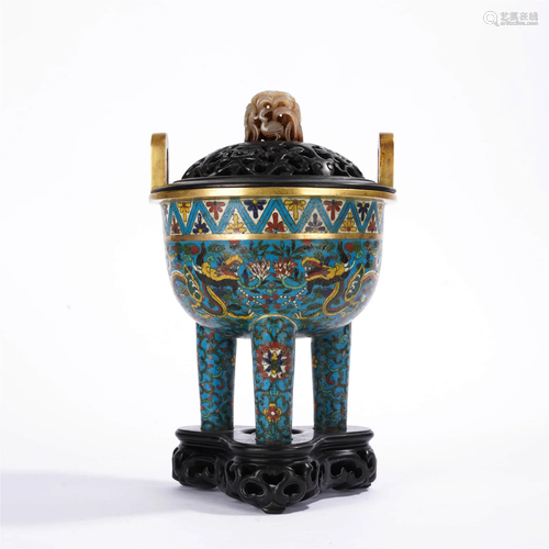 Cloisonne Enamel Tripod Censer