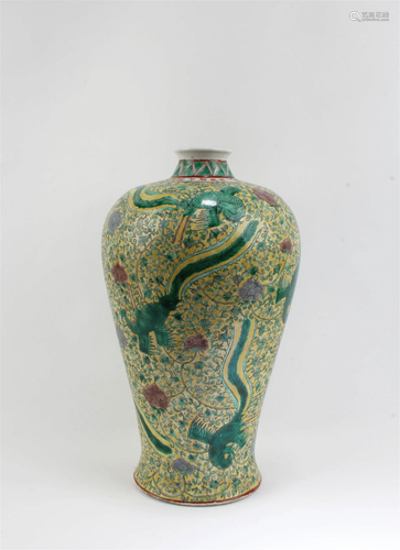 Chinese Famille Verte Porcelain Vase