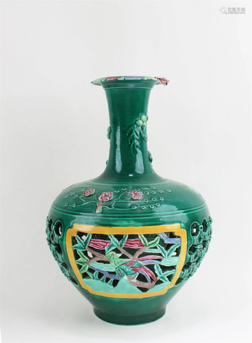 Chinese Famille Verte Porcelain Vase