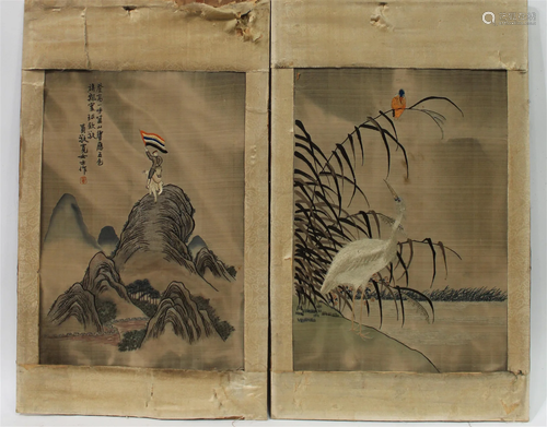 Early 20th C, A Pair of Embroidery Painting