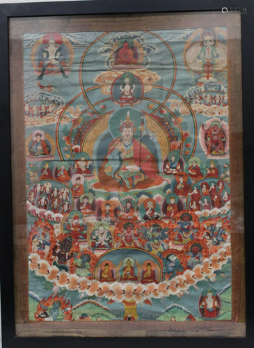 A Framed Tibetan Thangka