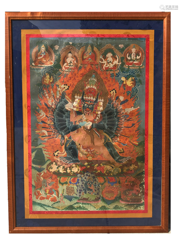 A Framed Tibetan Thangka