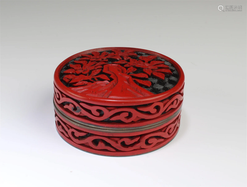 Chinese Cinnabar Lacquer Powder Box