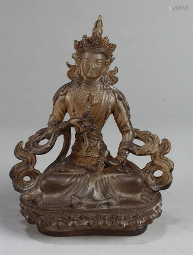 Chinese Peking Glass Bodhisattva Statue