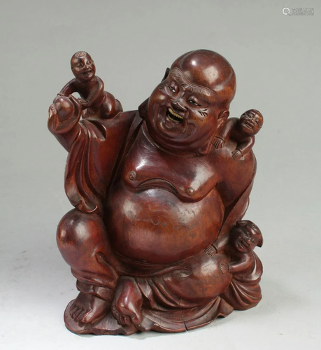 Chinese Antique Wooden Carved Buddha Statue