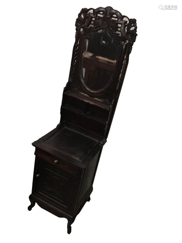 A Chinese Hardwood Dressing Table with Mirror