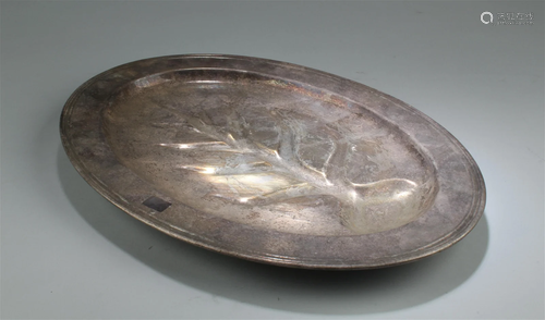 A Silver-Plated Oblong Shaped Tray