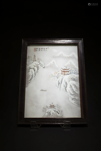 A Framed Porcelain Plaque