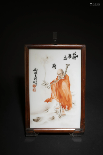 A Framed Porcelain Plaque