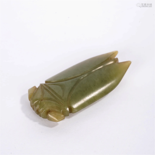 Carved Greenish Jade Cicada
