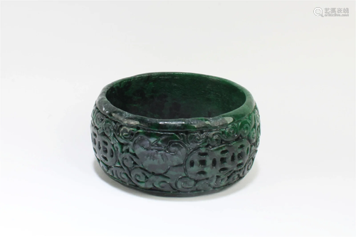 Chinese Green Jade Bangle