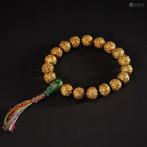 A Golden Prayer Beads, 18 beads