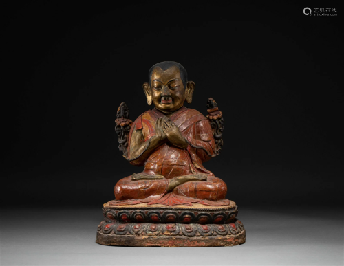 A Lacquer Wooden Buddha Statue