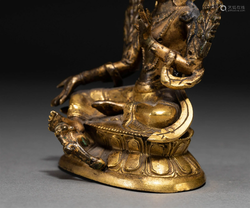 A Gilt Bronze Tara Statue