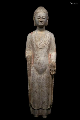 A Carved Stone Buddha Statue