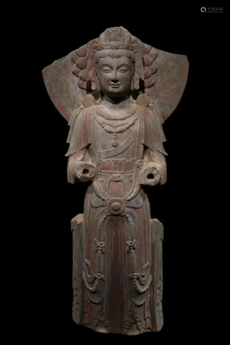 A Stone Bodhisattva Statue