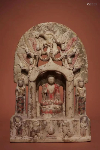 A Carved HanBai Jade Buddha Statue