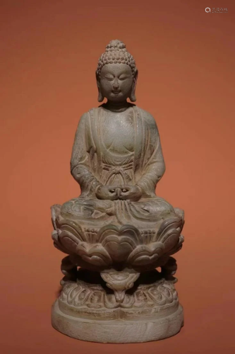 A Stone Seated Buddha Statue