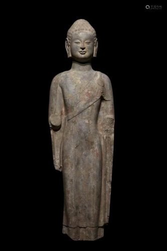 A Carved Stone Buddha Statue