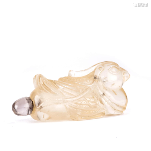 Crystal Bird-Shape Snuff Bottle