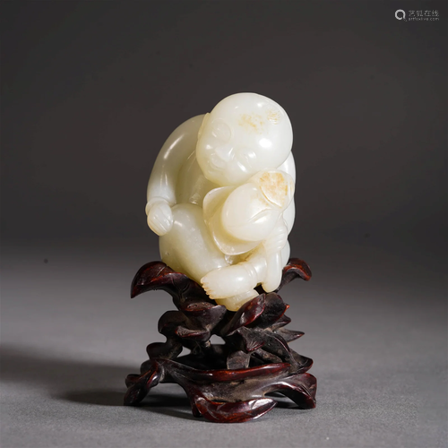 White Jade Boy Ornament