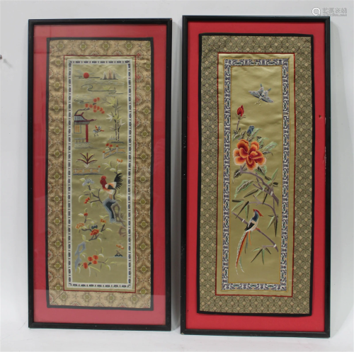 A Pair of Framed Embroidery