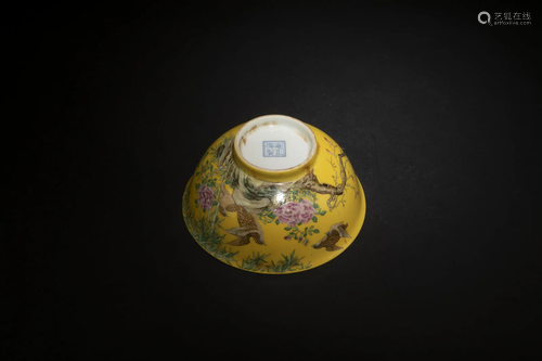 A Famille Jaune Porcelain Bowl