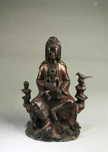 A Bronze Guanyin Statue