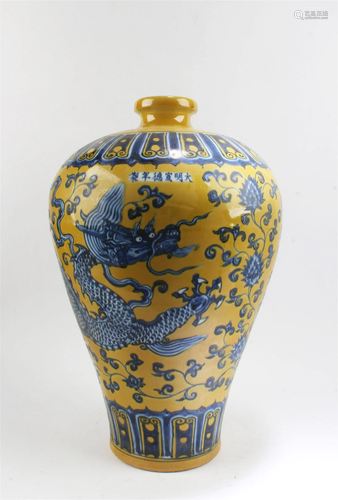 Chinese Famille Jaune Porcelain Vase