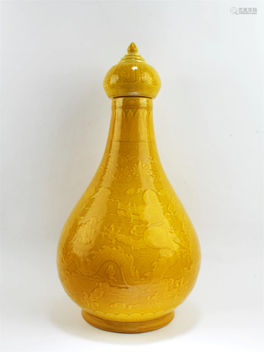 Chinese Famille Jaune Porcelain Vase